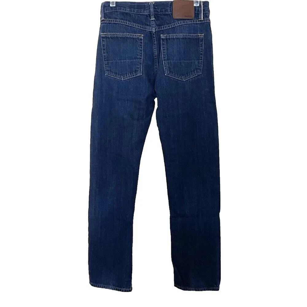 Gustin Men's Straight Jeans Washed Finish Selvedge Button Fly